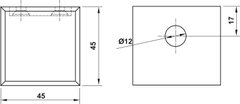 Kẹp Kính Tường 90º Màu Đen Hafele 981.77.919