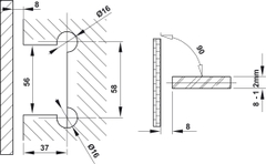 Bản Lề Kính - Tường 90º Hafele 499.05.851