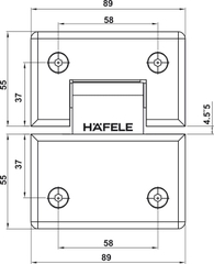 Bản Lề Kính - Kính 180º Hafele 499.05.853