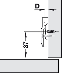 Đế Bản Lề Metalla SM Màu Đen Hafele 315.98.656