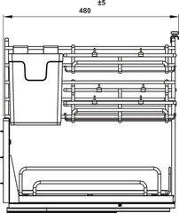 Rổ Gia Vị Dao Thớt Omero Multi 250mm Hafele 547.11.002
