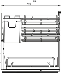 Rổ Gia Vị Dao Thớt Omero Multi 350mm Hafele 547.11.004