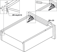 Ray Âm Matrix UM 450mm Giảm Chấn Hafele 433.32.134