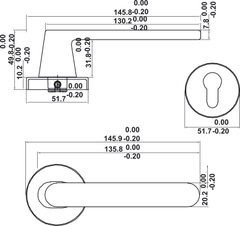 Bộ Khóa Tay Nắm Cửa DIY Set B Hafele 499.63.615