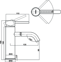 Vòi Trộn Lavabo Retro 90 Hafele 589.15.270