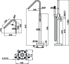 Sen Tắm Đặt Sàn Retro Hafele 589.15.360