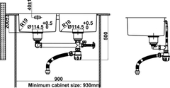 Chậu Rửa Chén Bát Inox HS24-SSN2S-870 Hafele 567.24.437