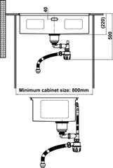 Chậu Rửa Chén Inox HS24-SSN1S-7644 Hafele 567.24.467