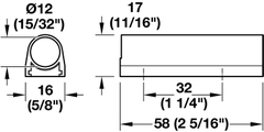 Đế cảm biến 58x15x15 nhựa màu đen Hafele 833.89.332
