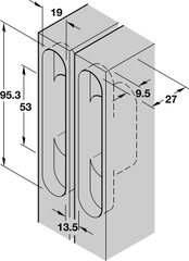 Bản lề SOSS 212 19.1x95.3 (mạ niken) Hafele 341.07.754