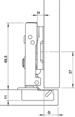 Bản Lề Trùm Ngoài Metalla SM DIY 110º Hafele 315.07.113