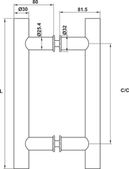 Tay Nắm Kéo Chữ H Dài 800mm Hafele 903.01.804