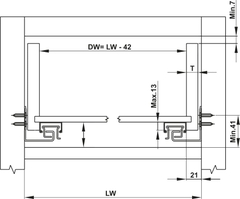 Thanh nhôm đồng bộ 1000 mm Hafele 433.32.996