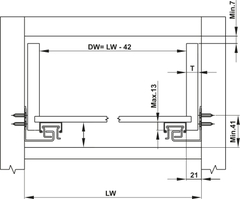 Ray Âm EPC Evo 450mm Nhấn Mở Hafele 433.32.154