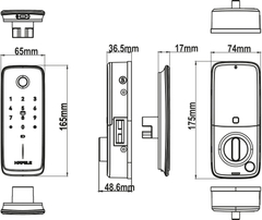 Khóa Điện Tử Nova-MR2501B Hafele 499.21.226