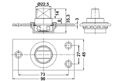 Bản lề sàn inox mờ Hafele 932.77.090