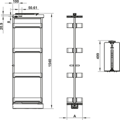 Tủ Đồ Khô Dispensa 400mm Hafele 504.68.390
