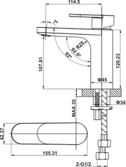 Basin mixer 107 Hafele 589.69.111