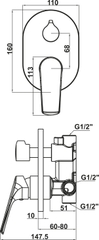 Vigor II concealed mixer 2 outlet Hafele 589.15.186
