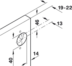 Phụ Kiện Bản Lề Cho Cửa 1 Cánh 19 - 22mm Hafele 408.24.011