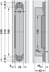 Bản lề âm TE640 3D A8 màu nickel mờ Hafele 924.17.524