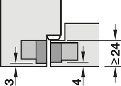 Architectural hinge alu.stainl.st.design Hafele 924.18.904