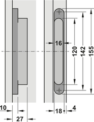 Architectural hinge alu.stainl.st.design Hafele 924.18.904