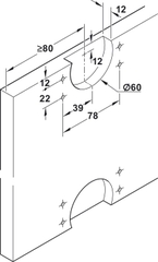 Phụ Kiện Cửa Trượt Tủ Slido F-Line18 50A Hafele 401.30.016