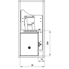 Giá bát nâng hạ Hafele 504.76.012 - Cho chiều rộng tủ 800 mm