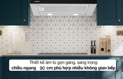 Máy Hút Mùi Âm Tủ 90cm Hafele HH-TG90E / Ngang 90cm, Kính đen, Mã số 539.81.075