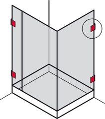 Kẹp Kính Tường Nhà Tắm 90° Hafele 981.00.562