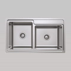 Chậu inox Hafele HS20-SSN2S90L / 2 Hộc lệch, Mã số 567.20.546