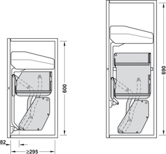 Kệ nâng hạ Imove Hafele 504.68.913 - 600mm