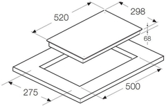Bếp điện Domino 2 vùng nấu HC-R302A 536.01.620
