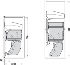 Kệ nâng hạ Imove Hafele 504.68.915 - 900mm