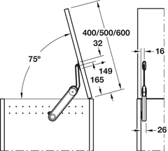 Tay nâng rương MAXI UP 3675H Hafele 373.85.702