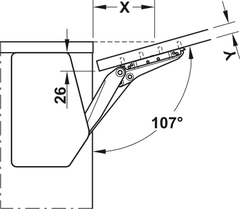 Bộ Tay Nâng Free Flap 3.15 Hafele 493.05.863