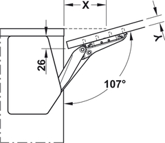 Bộ Tay Nâng Free Flap 3.15 Hafele 493.05.860
