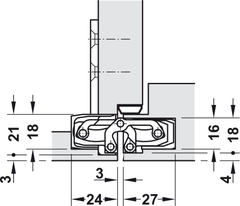 Architectural hinge alu.stainl.st.design Hafele 924.18.904