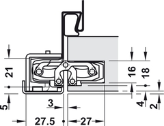 Architectural hinge alu.stainl.st.design Hafele 924.18.904