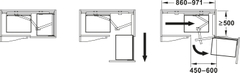 Magic corner frame r/hand silver Hafele 546.17.223
