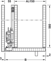Bộ phụ kiện F-Park72 50A 2200-2700/560mm Hafele 408.45.026