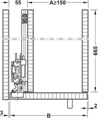 Bộ phụ kiện F-Park72 50A 2200-2700/560mm Hafele 408.45.026