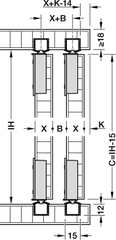 Phụ Kiện Cửa Trượt Tủ Slido F-Line18 50A Hafele 401.30.016