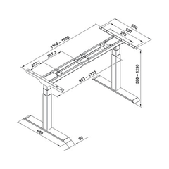 Phụ Kiện Bàn Nâng Hạ Điện Tử 2 Chân Hafele 633.44.061