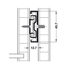 Ray bi không giảm chấn 450mm Hafele 494.02.464