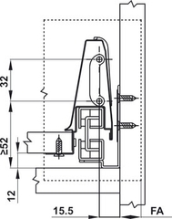 Ray hộp Alto giảm chấn H84mm Hafele 552.03.785