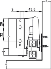 Ray hộp Alto giảm chấn H84mm Hafele 552.03.785