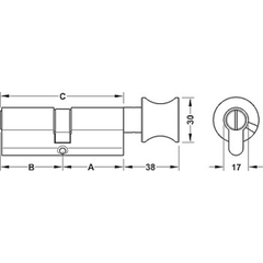Ruột Khoá Nhà Vệ Sinh Hafele 916.64.292