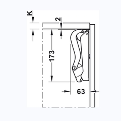 Tay nâng Hafele 372.27.704 - Màu trắng